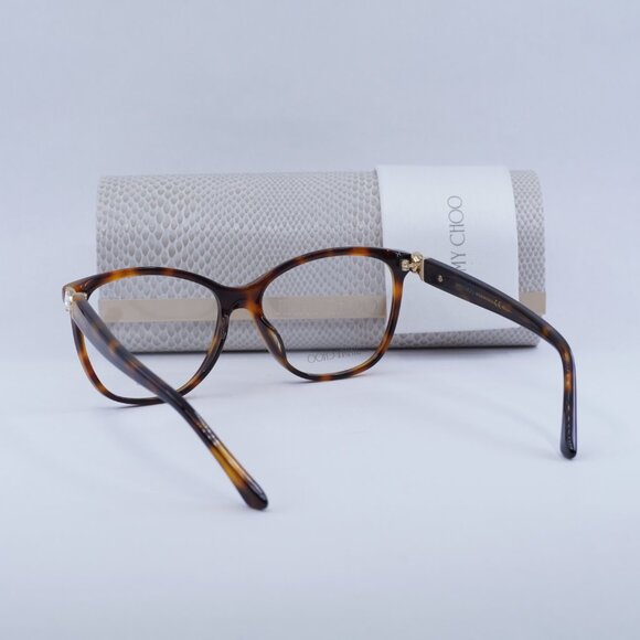 Jimmy Choo JC318/G 0086 00 Square 54mm Eyeglasses - Havana - Picture 6 of 11